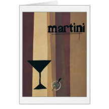 Martini (brown Stripes) Greeting Cards