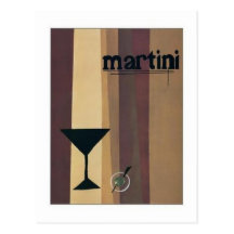 Martini (brown Stripes) Post Cards