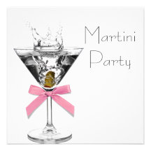 Martini Glass Pink Martini Party Invitations