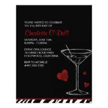 martini | love/ heart; birthday party announcement