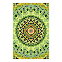 Marty Kaleidoscope Vintage Greens Stationery Design