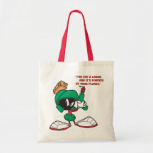 Marvin with Laser Pointed Up Canvas Bags