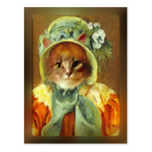 Mary Cassatt's Cat in Bonnet Postcards