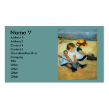 Mary Cassatt's Children on the Beach  (1884) Business Card Template