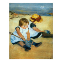 Mary Cassatt's Children on the Beach  (1884) Personalized Invitations