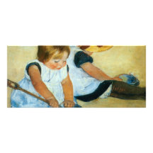 Mary Cassatt's Children on the Beach  (1884) Rack Card Template