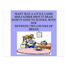 mary had a little lamb postcard