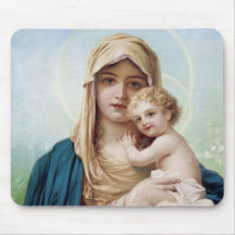Mary holding Jesus Mouse Pads