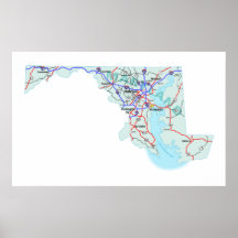 Maryland Interstate Map Print