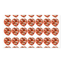 Marzipan cherries in heart basket business card templates