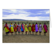 MASAI WOMEN IN KENYA AFRICA GREETING CARD