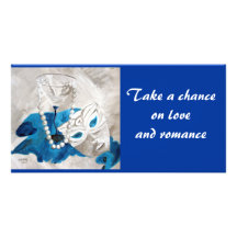 Mask and Pearls Photo Card Template