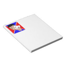 Masked Man with Bold Red and Blue Backdrop Memo Note Pad