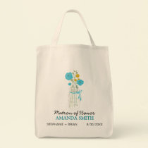 Mason Jar Custom Wedding Party Tote Bag (aqua) bags