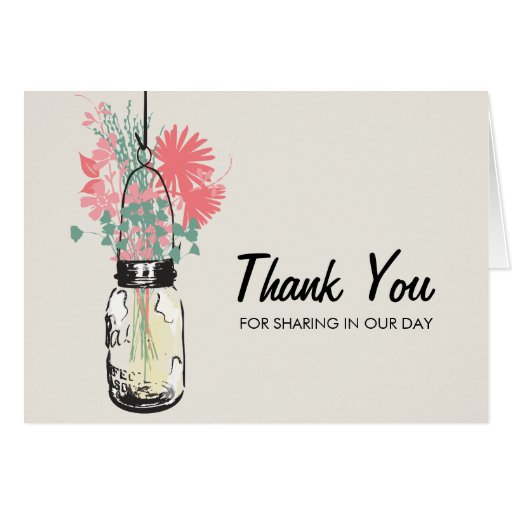 Mason Jar filled with Wilflowers Greeting Card