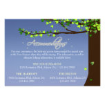 Mason Jar Fireflies Oak Tree Accommodations Card Personalized Invitation