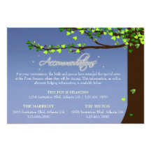 Mason Jar Fireflies Oak Tree Accommodations Card Personalized Invitation