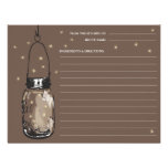 Mason Jar & Fireflies Recipe Card Personalised Invites