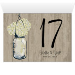 Mason Jar Hydrangea Barn Wood Table Number Card cards