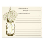 Mason Jar & Hydrangeas Recipe Card invitations