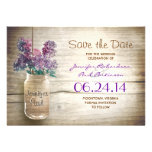 mason jar & lilacs save the date personalised invites