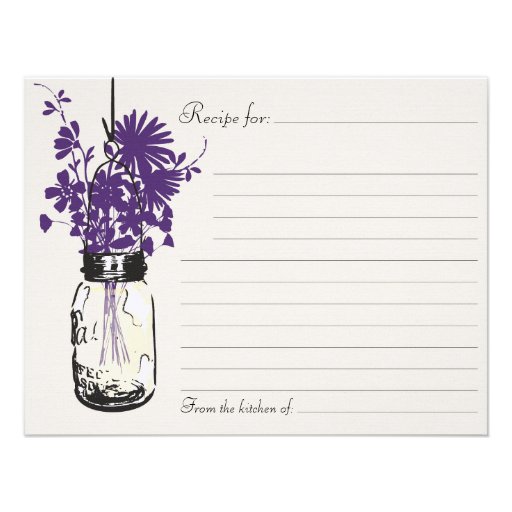 Mason Jar Recipe Card Personalized Invites