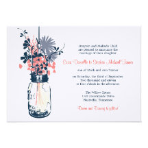 Mason Jar & Wild Flowers Custom Invite