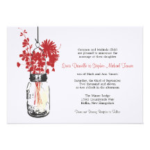 Mason Jar & Wild Flowers Personalized Invitation