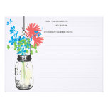 Mason Jar & Wildflowers Recipe Card Personalised Invite