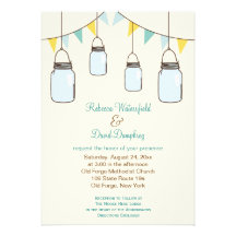 Mason Jars Country Theme Wedding Invitation