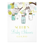 Mason Jars & Spring Flowers Baby Shower Invitation