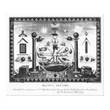 Masonic Emblems Chart from 1874 Canvas Print