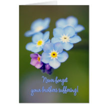 Masonic Remembrance Day - Wood Forget-me-not Card