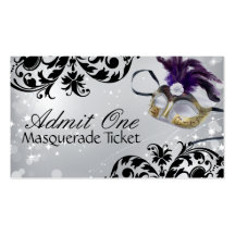 Masquerade Admission Tickets Business Card