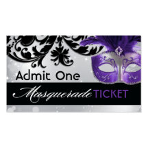 Masquerade Admission Tickets Business Card Templates