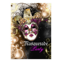 Masquerade mask venetian mardi gras party invitation