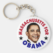 Massachusets For Obama Keychain