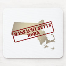 Massachusetts Born - Stamp on Map Mousepads