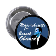 Massachusetts for Barack Obama Pinback Button