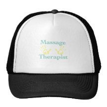 Massage Therapist: Yellow Hand Prints Trucker Hat