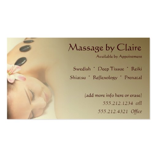 Massage Therapy Business Card