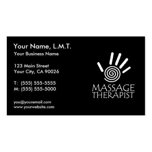 Massage Therapy Business Cards