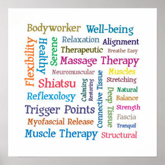 massage therapy word poster posters collage cloud au