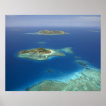 Matamanoa Island and coral reef, Mamanuca Island Posters