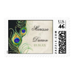 Matching Postage - Peacock Feathers Wedding Love