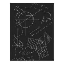 Math blackboard post cards