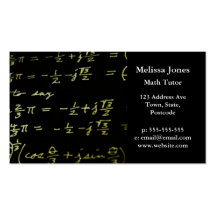 Math equations blackboard maths tutor / teacher business cards