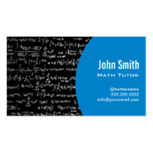 Math Equations Math Tutor Business Card (blue)
