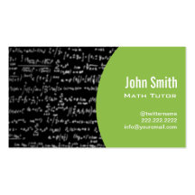 Math Equations Math Tutor Business Card (green)