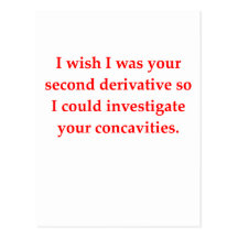 math geek love pick up line postcard